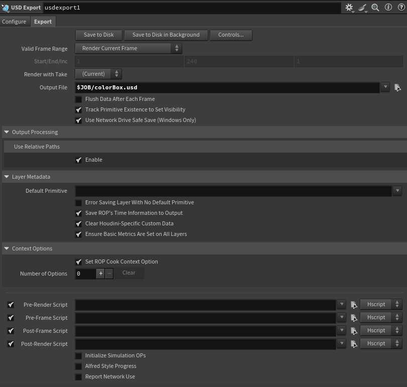 Geometry-level USD Export SOP
