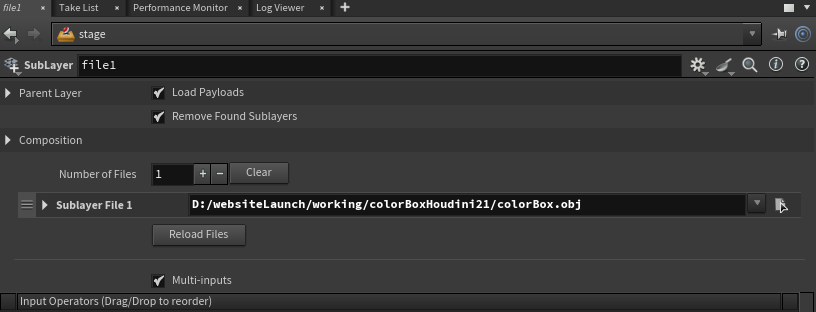 SubLayer node file settings