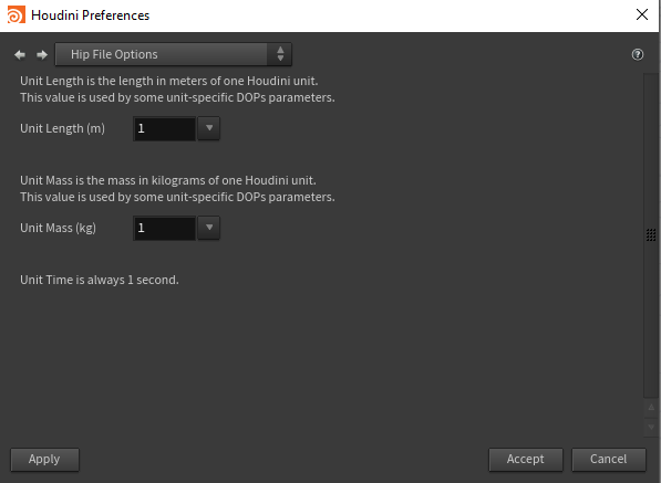 Hip File Options — Unit Length